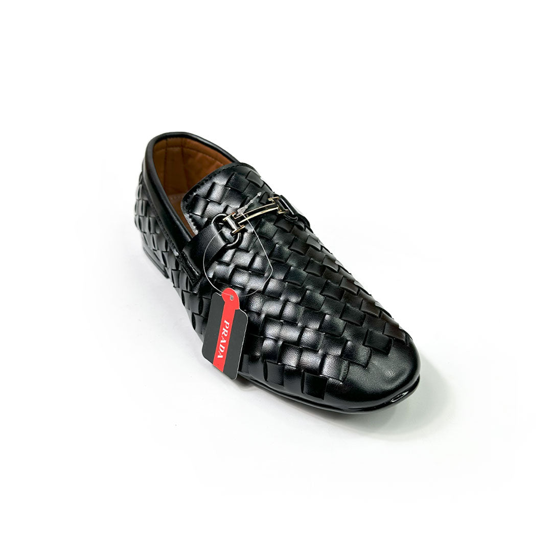 Wovan leather loffars black