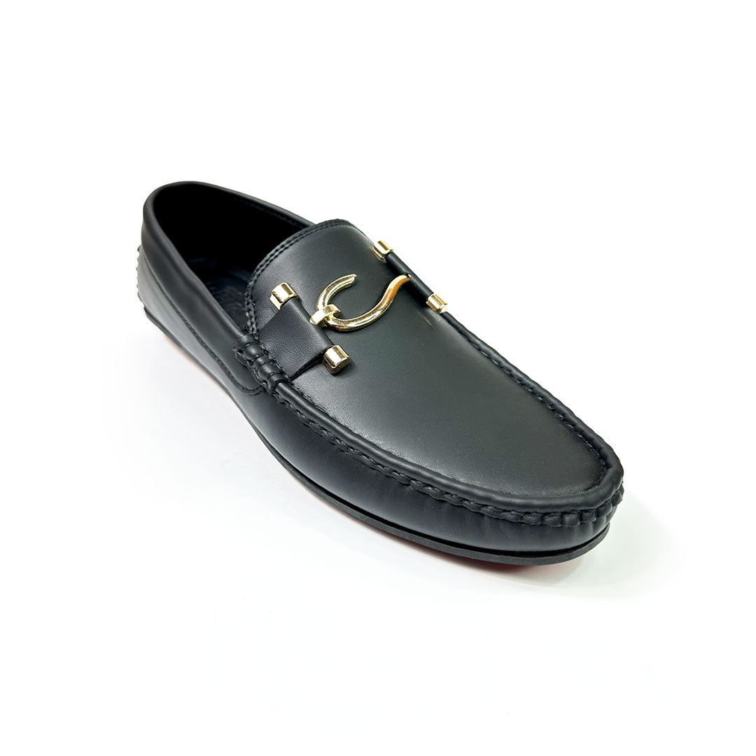 Formal black leather loafers