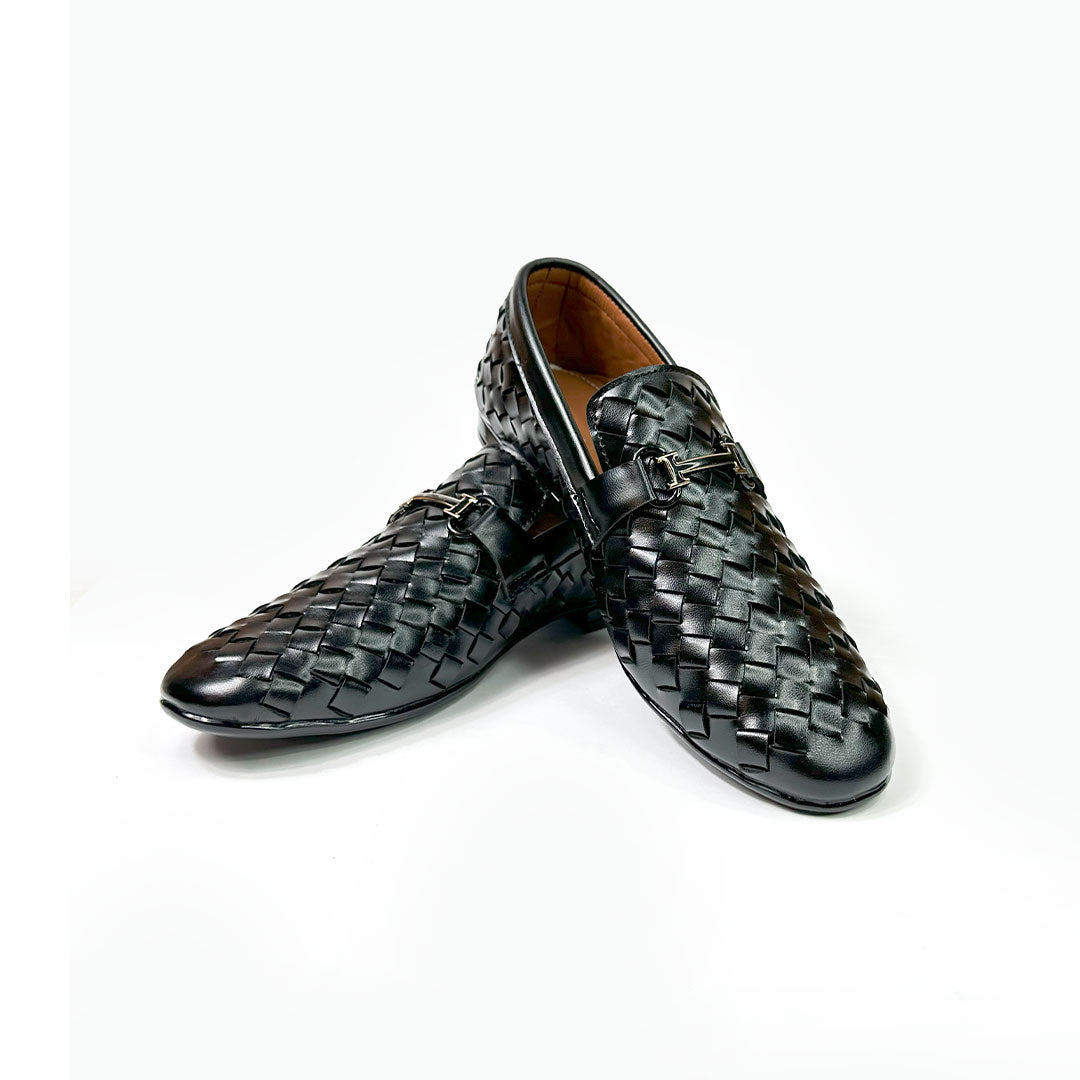 Wovan leather loffars black