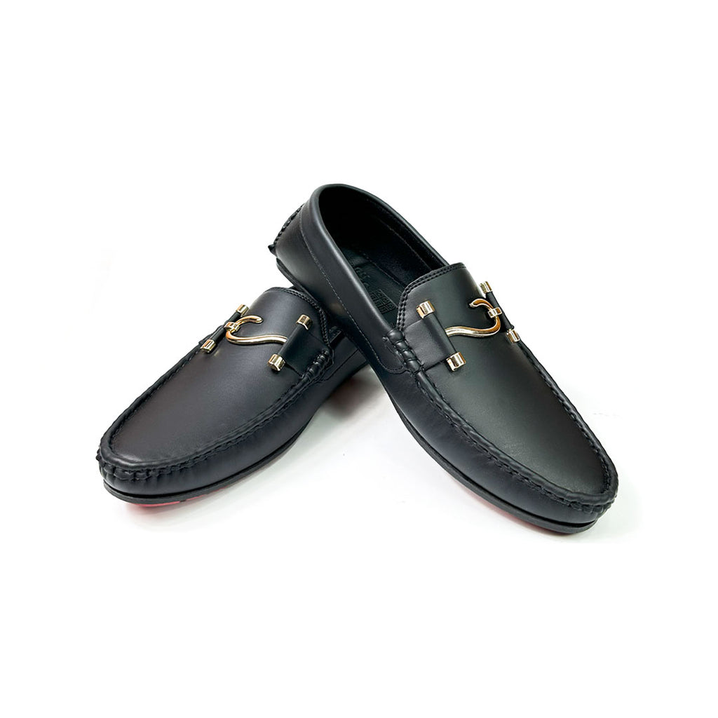 Formal black leather loafers