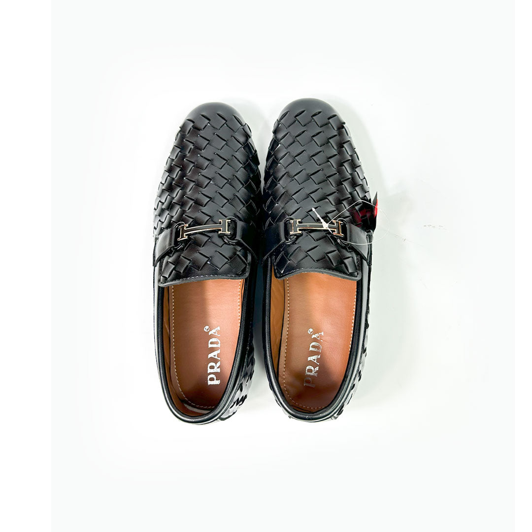 Wovan leather loffars black