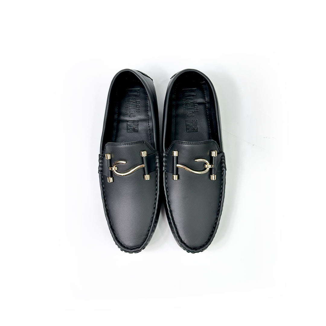 Formal black leather loafers
