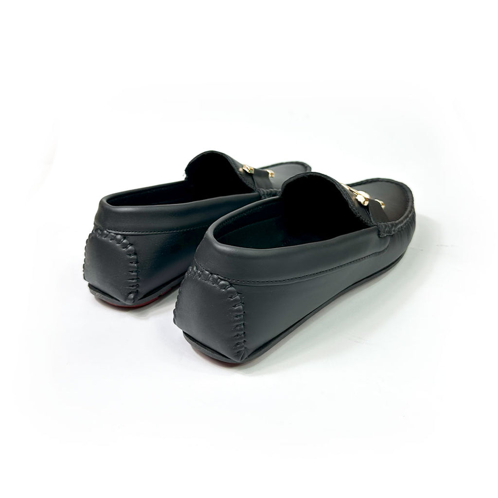 Formal black leather loafers