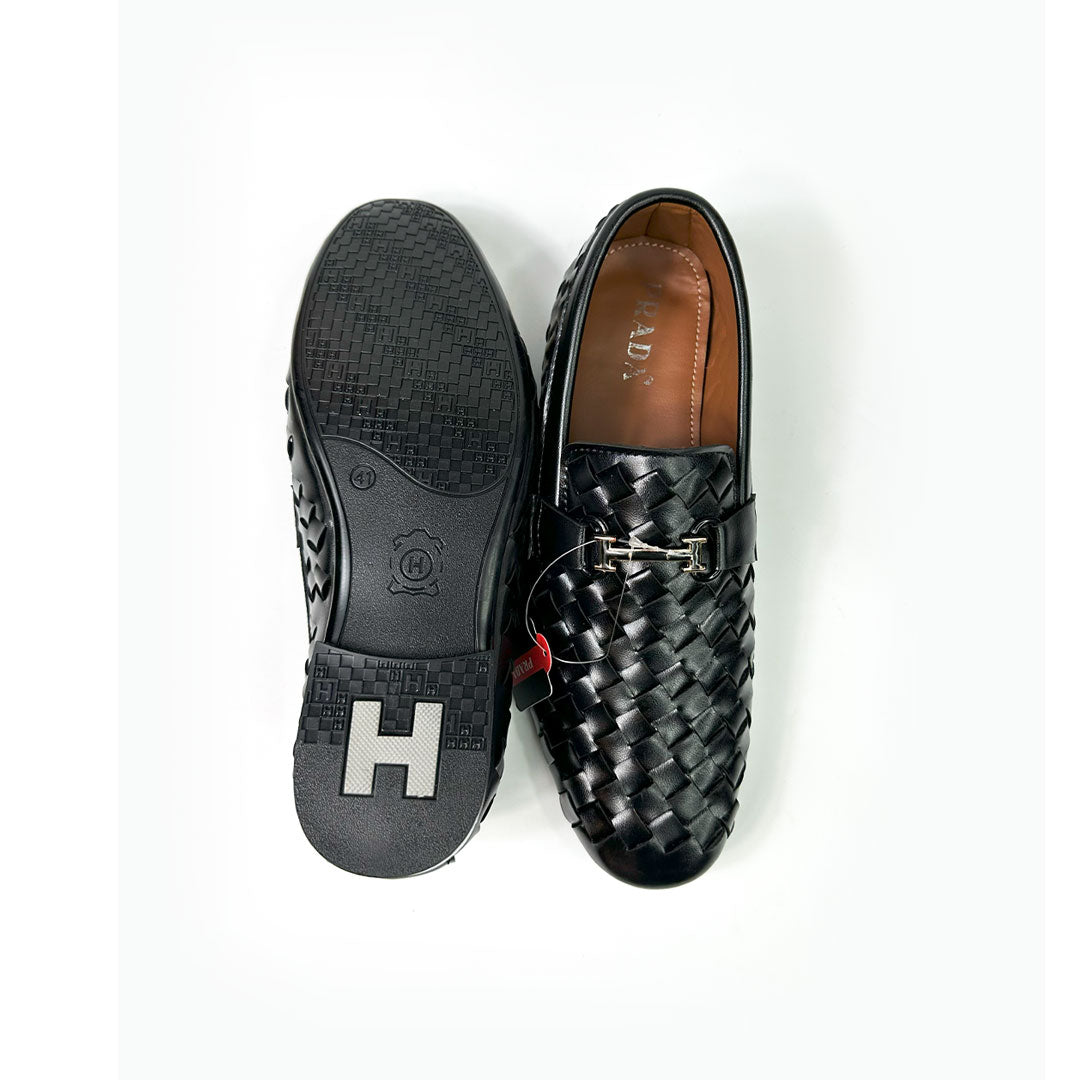 Wovan leather loffars black
