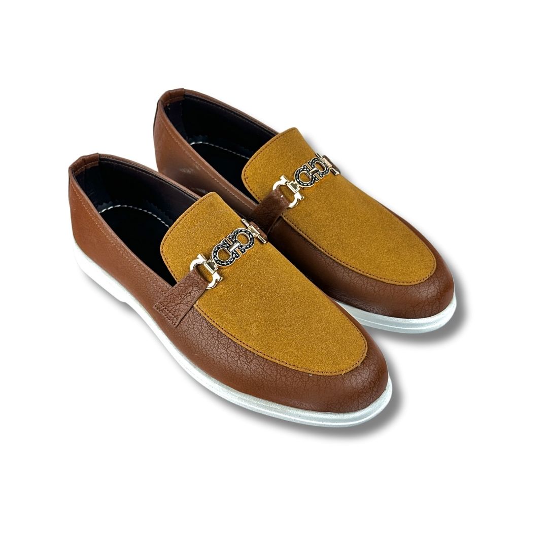 Brown SUEDE TWO TUNE LOAFER