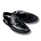 BLACK STRAP LEATHER PESHAWRI SANDAL