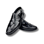 BLACK STRAP LEATHER PESHAWRI SANDAL
