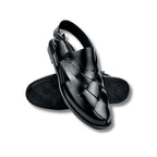 BLACK STRAP LEATHER PESHAWRI SANDAL